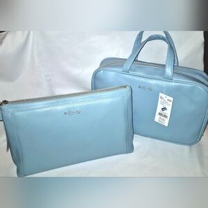 Jessica Simpson X Conair Weekeder Bag & Large Clutch - Light Blue - Bundle Price